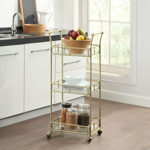 Azalea Park Gold Rolling Bar Cart