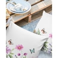 thumbnail image 3 of Outdoor Throw Pillow Cover Spring Blossom Flowers and Butterfly Waterproof Cushion Covers 2 Pack Botanical Plants on White Pillow Cases Home Decoration for Patio Garden Couch Sofa, 3 of 7