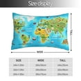 thumbnail image 2 of Kdxio Cotton Pillow Cases 20"x30" Pillowcases,Soft and Breathable Bedroom Pillow Cases-World Map With Animals Landmarks-No Pillow Core, 2 of 5