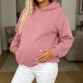 thumbnail image 6 of Admvng Womens Hoodie Sweatshirt Zipper Pocket Long Sleeve Solid Basic Casual Maternity Pullover Tops, 6 of 9
