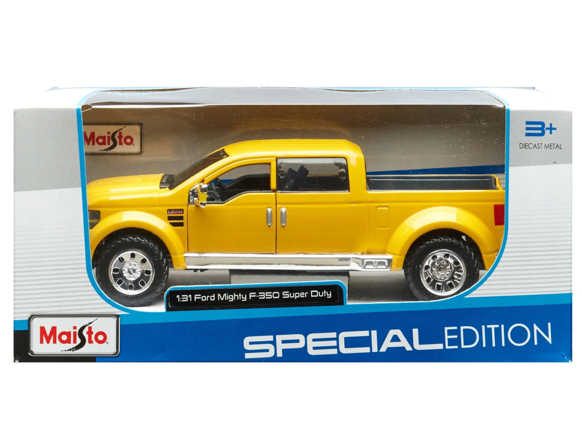 〚貴重〛MAISTO Ford Mighty F-350 フォード ミニカー Ford Mighty F-350 Yellow Diecast Toy Car, 1/31 Model by