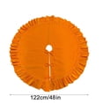 thumbnail image 3 of Velvet Christmas Tree Skirt with Ruffled Edge & Small Pearls, Rustic Vintage Large Xmas Tree Skirt Mat for Christmas Holiday Home Party Decorations (Orange,48 In), 3 of 7