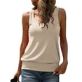 thumbnail image 2 of Langwyqu Summer Women Solid Color V-Neck Sleeveless Tank Tops Camisole, 2 of 4