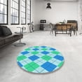 thumbnail image 4 of Ahgly Company Machine Washable Indoor Rectangle Transitional Blue Area Rugs, 6' x 9', 4 of 7