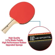 Ping Pong Paddle Set with Travel Bag, 2 Player Table Tennis Rackets and 4 Balls by MD Sports