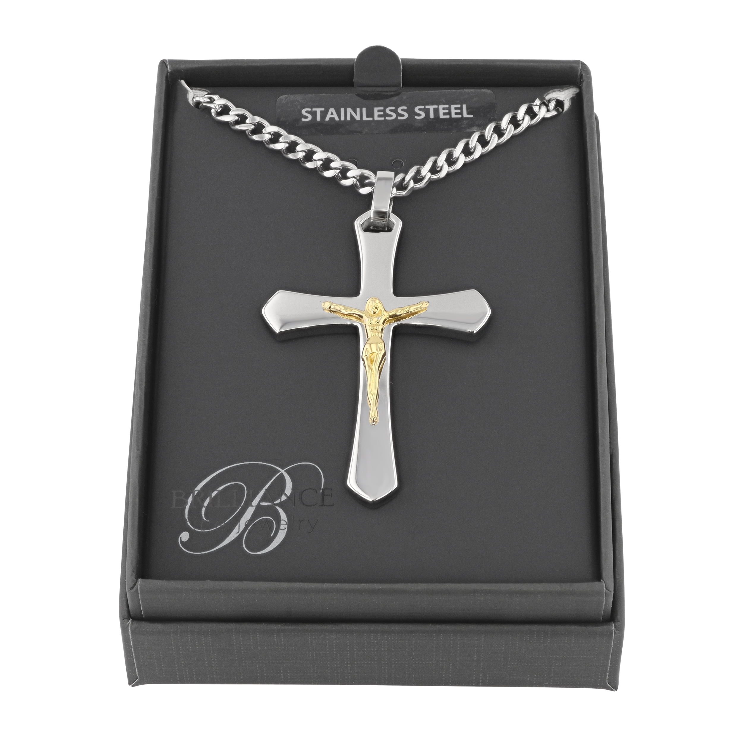 Brilliance Fine Jewelry Men's Two-Tone Stainless Steel Crucifix