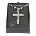 thumbnail image 4 of Brilliance Fine Jewelry Men's Two-Tone Stainless Steel Crucifix Pendant Necklace, 4 of 4