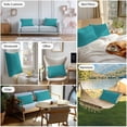 thumbnail image 6 of Teal Outdoor Pillow Covers, Waterproof Decorative Throw Pillowcases Set of 2, Turquoise Pure Teal Couch Cushion Cases with Zipper for Outside Patio Garden Sofa 20"x12", 6 of 9