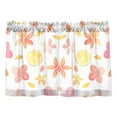 thumbnail image 7 of Yayeee Kitchen Curtains Tier Pair Light Filtering 27"x24" Rod Pocket Short Cafe Window Panel, White Floral Orange, 7 of 7