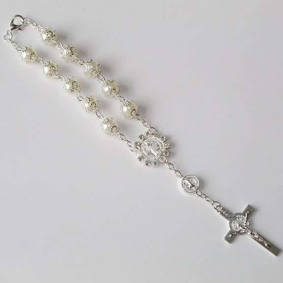1pc Silver Rhinestone Cross Car Rearview Mirror Decoration Elegant Car Ornament Beaded Pendant Perfect Valentine's Day Gift