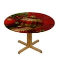 thumbnail image 3 of Orinice Ornaments Holly Berry Round Table Cover Stain Resistant Washable Indoor Outdoor Tablecloth Kitchen Dining Wedding Parties 100% Polyester Fiber Christmas Theme 42-46, 3 of 8