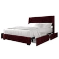 thumbnail image 2 of Castle Place Corduroy Velvet Full Platform Bed With Storage, Red, 2 of 11