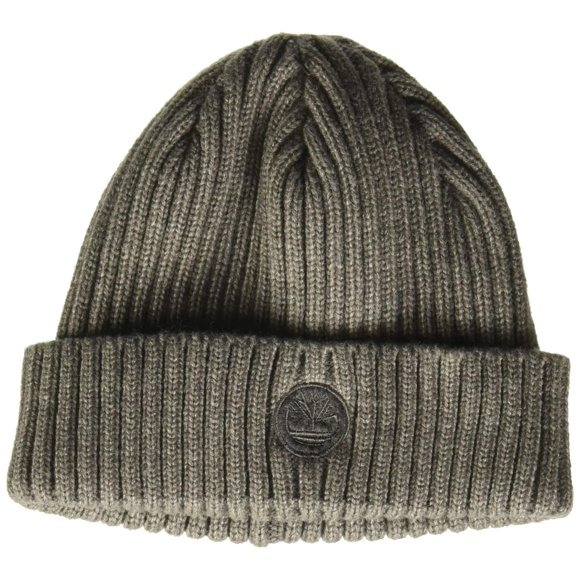 Gorro Timberland T100431-51-1 con logo y canalé gris