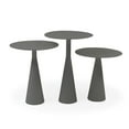 thumbnail image 3 of Medieval Style Side Table - Grey Aluminum Outdoor Patio Table - Indoor Accent Table - Medium Size, 3 of 6