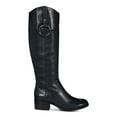 thumbnail image 3 of ALFANI Womens Navy Hardware Trim Stretch Gore Bexleyy Round Toe Block Heel Zip-Up Leather Riding Boot 6 M, 3 of 4