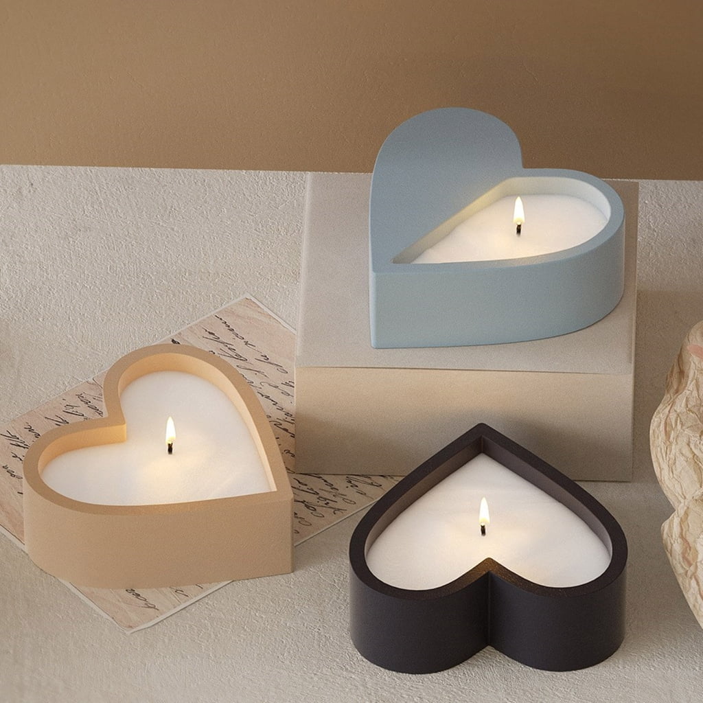 WINDLAND High Temperature Resistant Silicone Heart Mold for Candle Cups Flower Pots Mould