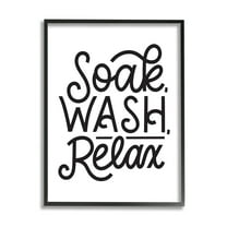 Stupell Industries Soak Relax Bathroom Bold Novelty Calligraphy Sign,11 x 14, Design by Jalynn Heerdt