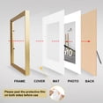 thumbnail image 4 of Scholartree 5 PACK 8x10 Wooden Picture Frames, 8x10 Matted to 5x7 Tabletop Picture Frame, Gold, 4 of 12