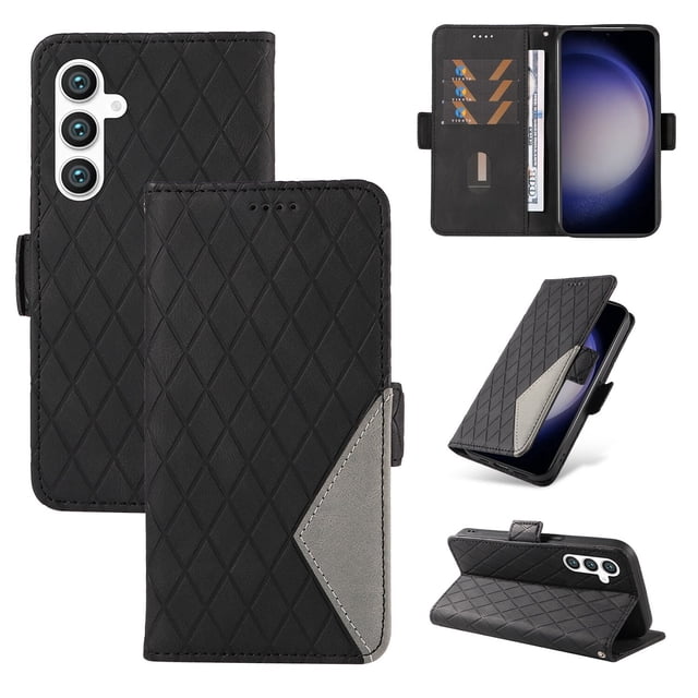 Compatible with Samsung Galaxy S23 FE 5G PU Leather Wallet Case with Card Holder Magnetic Closure Cover