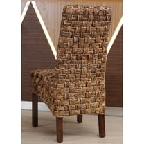 Victor Abaca Basket Weave Dining Chair with Mahogany Hardwood Frame - Salak Brown