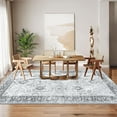 thumbnail image 2 of Vintage Washable Rugs 8 x 10 Rug for Living Room Soft Bedroom Rug Boho Large Area Rug Non Slip Throw Rugs Non Shedding Stain Resistant Carpet for Nursery Dining Room 8'x10' Grey, 2 of 8