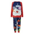 thumbnail image 4 of Christmas Family Pajamas Matching Set, Snowman Print Long Sleeve T-shirt with Pants Sleepwear Loungewear, 4 of 10