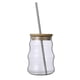 thumbnail image 1 of Perfecta para el hogar o la oficina, sofisticada taza de café de vidrio de 500 ml con tapa y pajita, 1 of 5