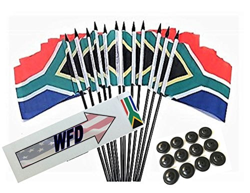 4x6 Black and White Checkered Small Mini Stick Flags BOX of 12 Black and White Checkered 4x6 Miniature Desk & Table Flags With 12 Flag Stands