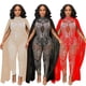 thumbnail image 2 of Mono de mujer con tirantes y mangas perforadas con perspectiva de malla sexy a la moda, 2 of 6