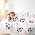 thumbnail image 4 of jejeloiu Soccer Bow Twin 2-Piece Reversible Cartoon Ribbon Sport Comforter Set, 4 of 8