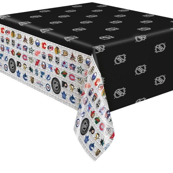 NHL Rectangular Plastic Table Cover, 1ct, measures 54" x 84"