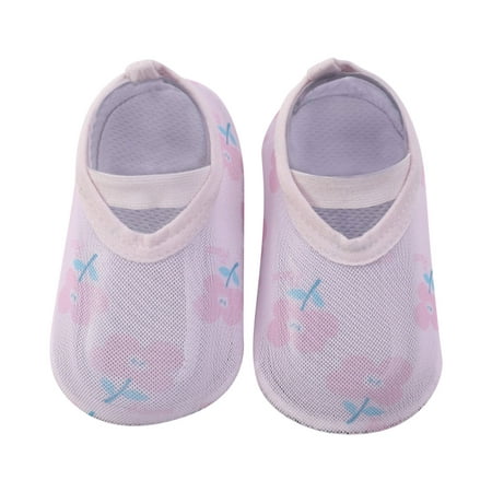 

nsendm Male Shoes Little Shoes Girls Cartoon Soft Soled Non Slip Socks Baby Floor Shoes Socks Spring and Summer Footy Shoes for Girls Pink 18 Months