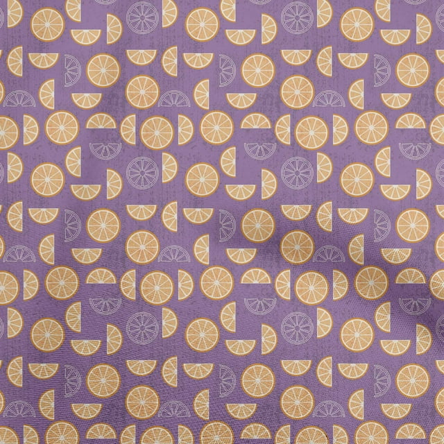 oneOone Polyester Spandex Purple Fabric Lemon Sewing Craft Projects Fabric Prints By Yard 56 Inch Wide