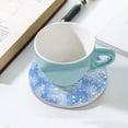 thumbnail image 4 of GZHJMY 6Pcs Round Fir Branches and Snow Ceramic Coasters with Cork-Backed for Coffee Drink, Cup Mat Absorbent Stone Coasters, 4 of 5
