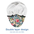 thumbnail image 4 of Shower Caps,Pioneer Flower Floral Print Pattern Waterproof Shower Cap for Women 4 Pieces,Double Reusable Hair Cover for Shower PEVA Elastic Stretch Hem, 4 of 7