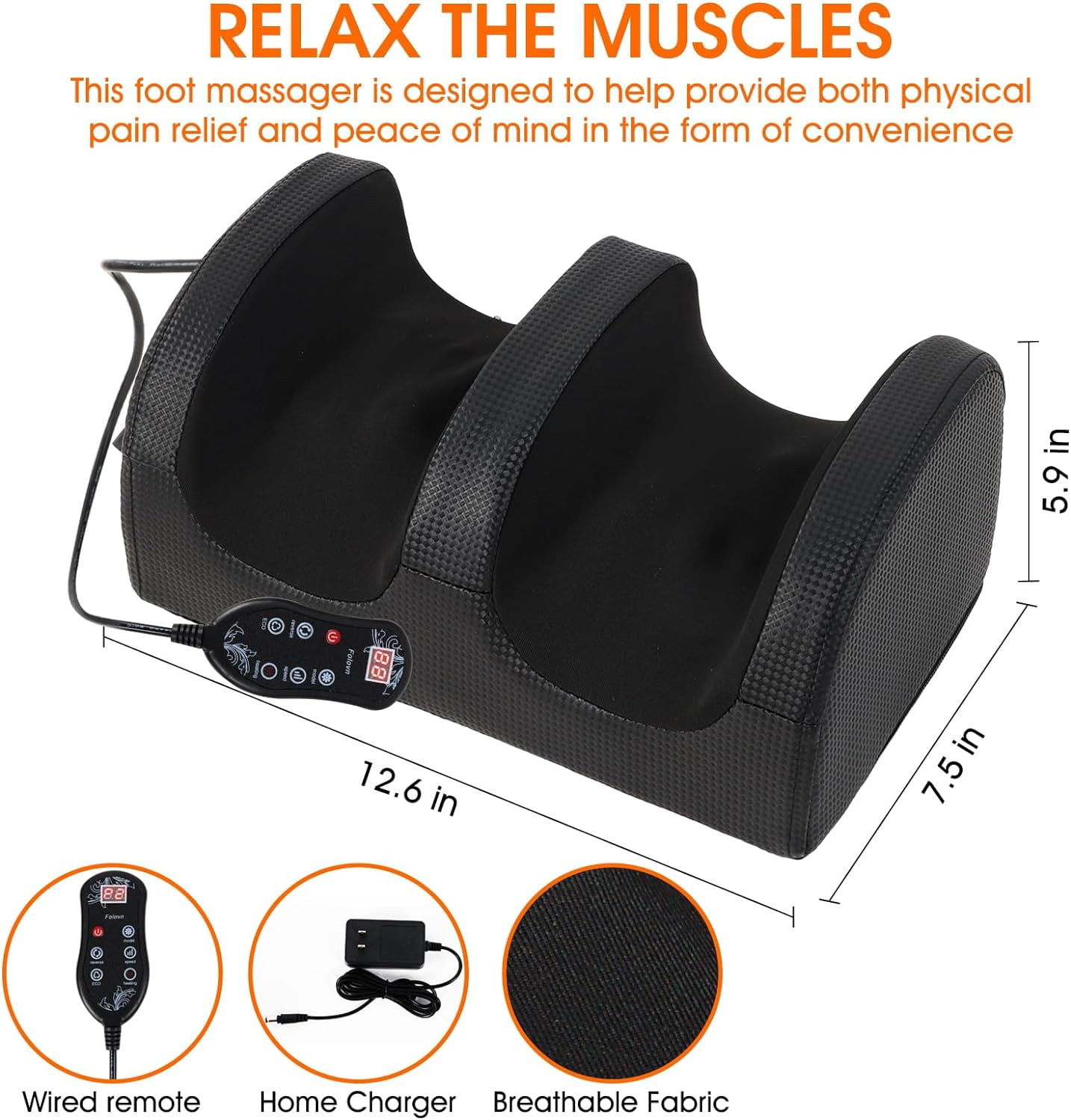 Electric Shiatsu Foot Massage Machine with Heat&Remote, Multi-Modes Foot and Calf Massager, Kneading Deep Tissue Massage, Deep Feet Massager for Promotes Blood Circulation, Best Gifts for Fmaily