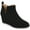Black, variant on Womens Mylee Medium and Wide Width Pull On Wedge Booties
