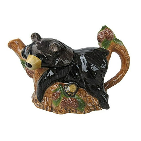 Blue Sky Ceramic Black Bear Teapot