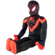 Spider-Man Miles Morales Kids Bedding Plush Cuddle and Decorative Pillow Buddy, Microfiber, Black, Marvel