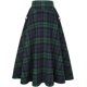 thumbnail image 1 of Falda larga de otoño e invierno a cuadros de cintura alta para mujer Tartán verde 2XL Tartán verde 2XL Xishao ropa, 1 of 2