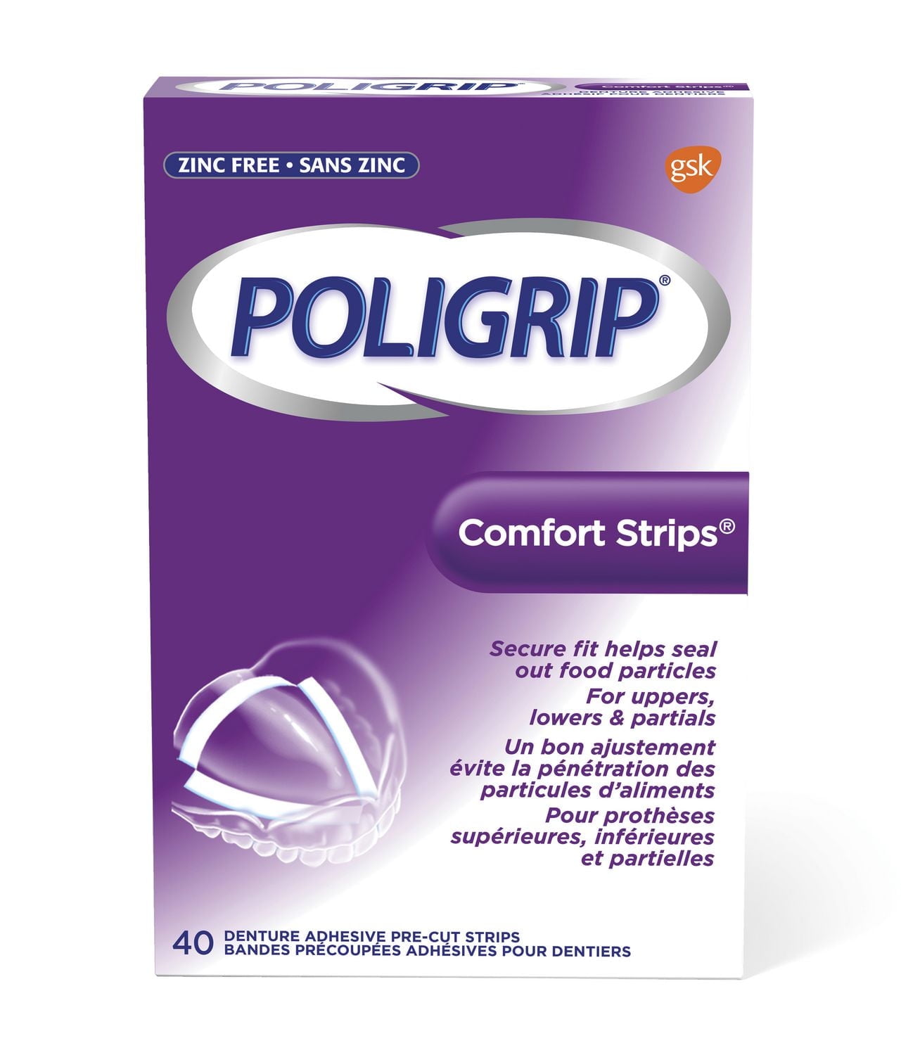 Poligrip  Comfort Strip Denture Adhesive