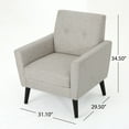 thumbnail image 4 of GDF Studio Teche Mid Century Modern Fabric Tufted Club Chair, Beige and Dark Brown, 4 of 9