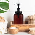 thumbnail image 5 of Bottiful Home-24 oz Plastic Refillable Wide-Mouth Jar Style Pump Bottle Dispenser Set of 4 for Shampoo, Conditioner, Wash, Soap, Lotion, Dish Soap, Sanitizer, Detergent (Amber), 5 of 7