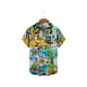 thumbnail image 4 of Camisas Hombre Vestir Hombres Verano Día de la Independencia Moda Ocio Playa Digital 3D Botón de impresión Camiseta de manga corta (AC, M), 4 of 5