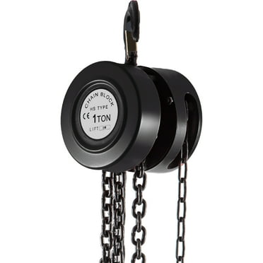 KFFKFF Manual Chain Hoist, 2200 lbs Capacity, 10ft Lift, Durable Steel Construction, Ideal for Transport & Workshop Use, Black