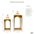 thumbnail image 3 of HOSLEY Decorative Gold Metal Lanterns, Set of 2, Modern Style for Home Decor, Weddings, Parties, Spa, Gifts, 3 of 6