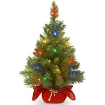 National Tree Company Pre-lit Artificial Mini Christmas Tree Includes Multi-Color LED Lights and Cloth Bag Base Majestic Fir, 2 ft