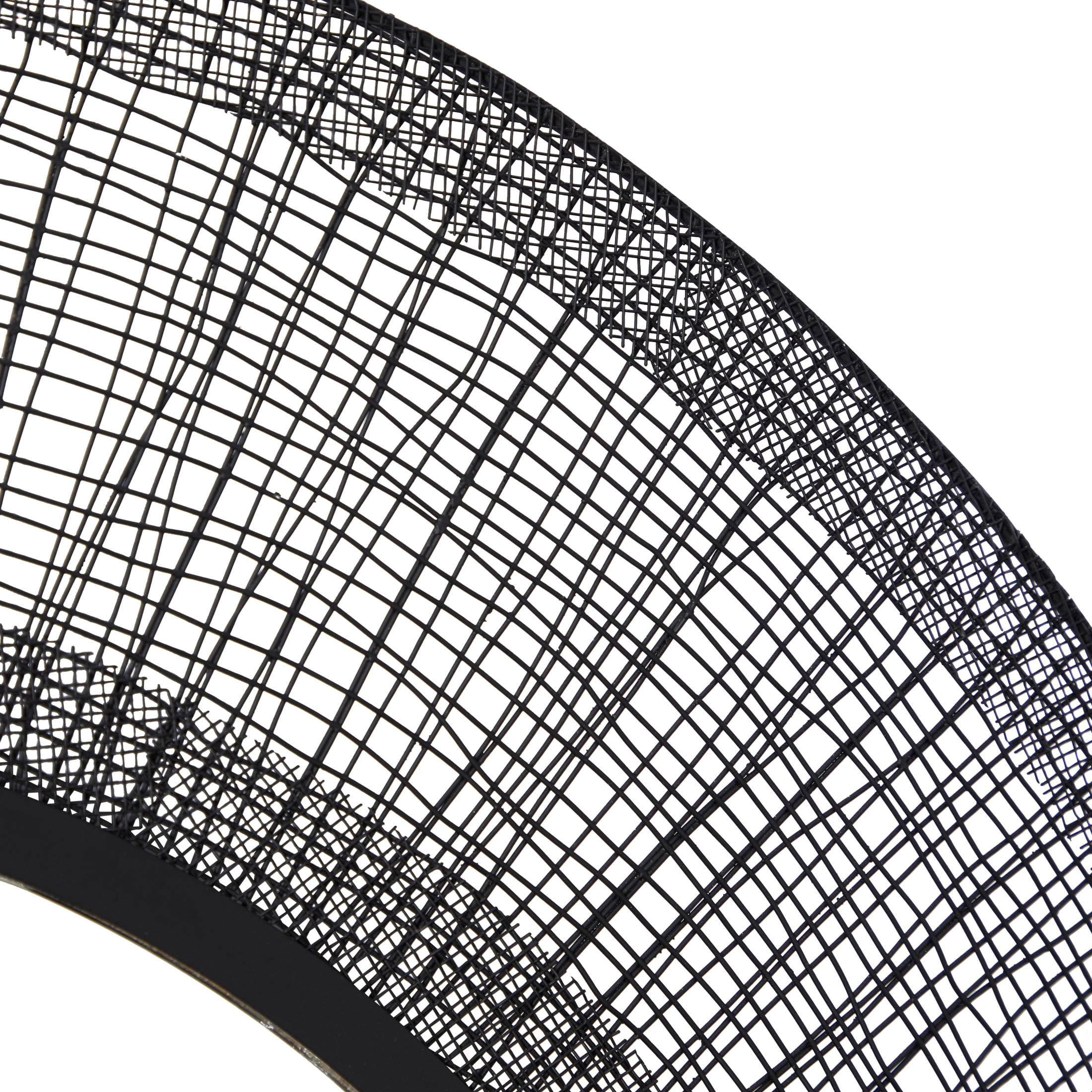 DecMode 40" x 40" Black Wire Mesh Abstract Wall Mirror