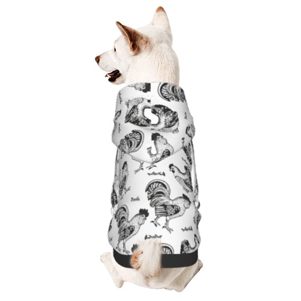 Balery Retro Rooster Sudadera con Capucha para Perros Pequeños – Ropa para Mascotas, Disfraz para Perros y Gatos, Ideal para Fiestas y Cosplay-X-Large