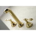 thumbnail image 4 of Kingston Brass KS4122AL Metropolitan 2-Handle Wall Mount Bathroom Faucet, Polished Brass, 4 of 5